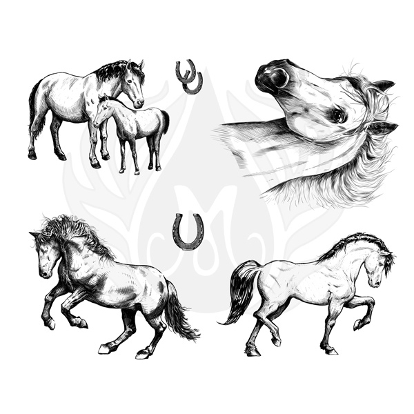 Mayco Designer Silkscreen DSS-151 Horses - 15" x 12"