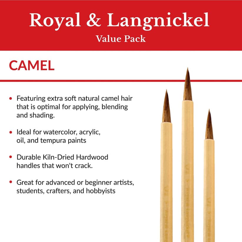 Royal Langnickel RSET-9149 Camel Brushes - Set of 4 - Image 2