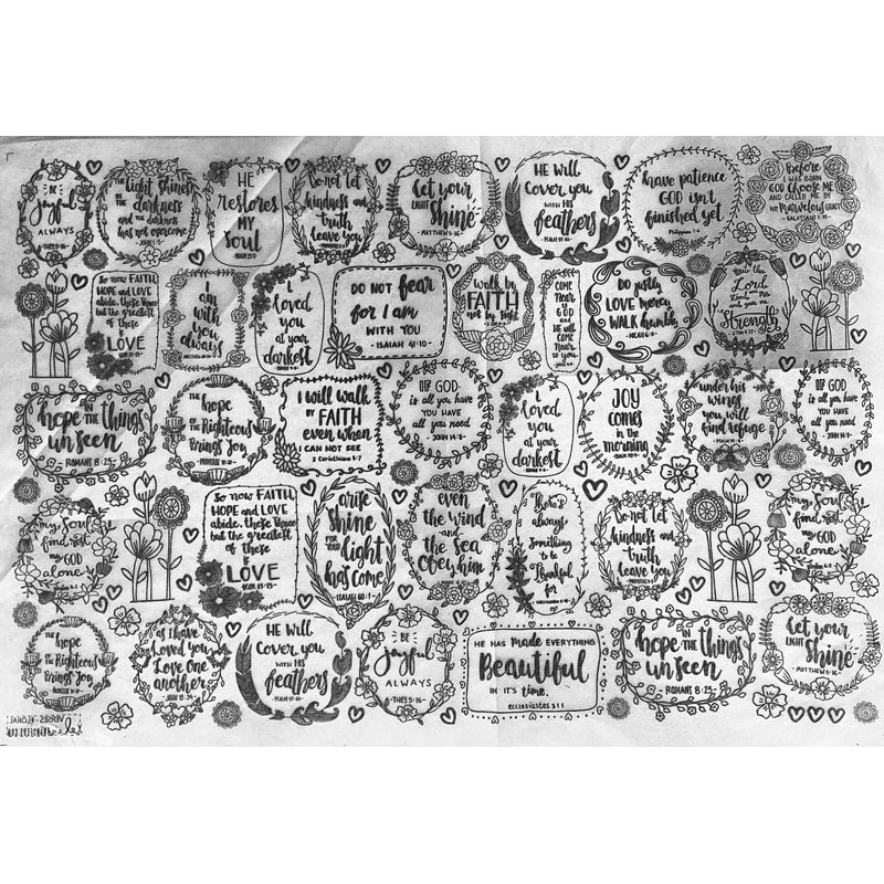 Elan Pottery Underglaze Transfer - Verses Black - 19" x 13" - Image 2