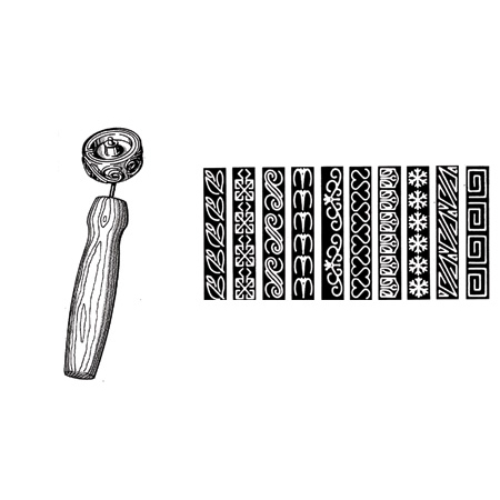 California Pot Tools Mini Deco Roller with 10 Patterns | Clay King