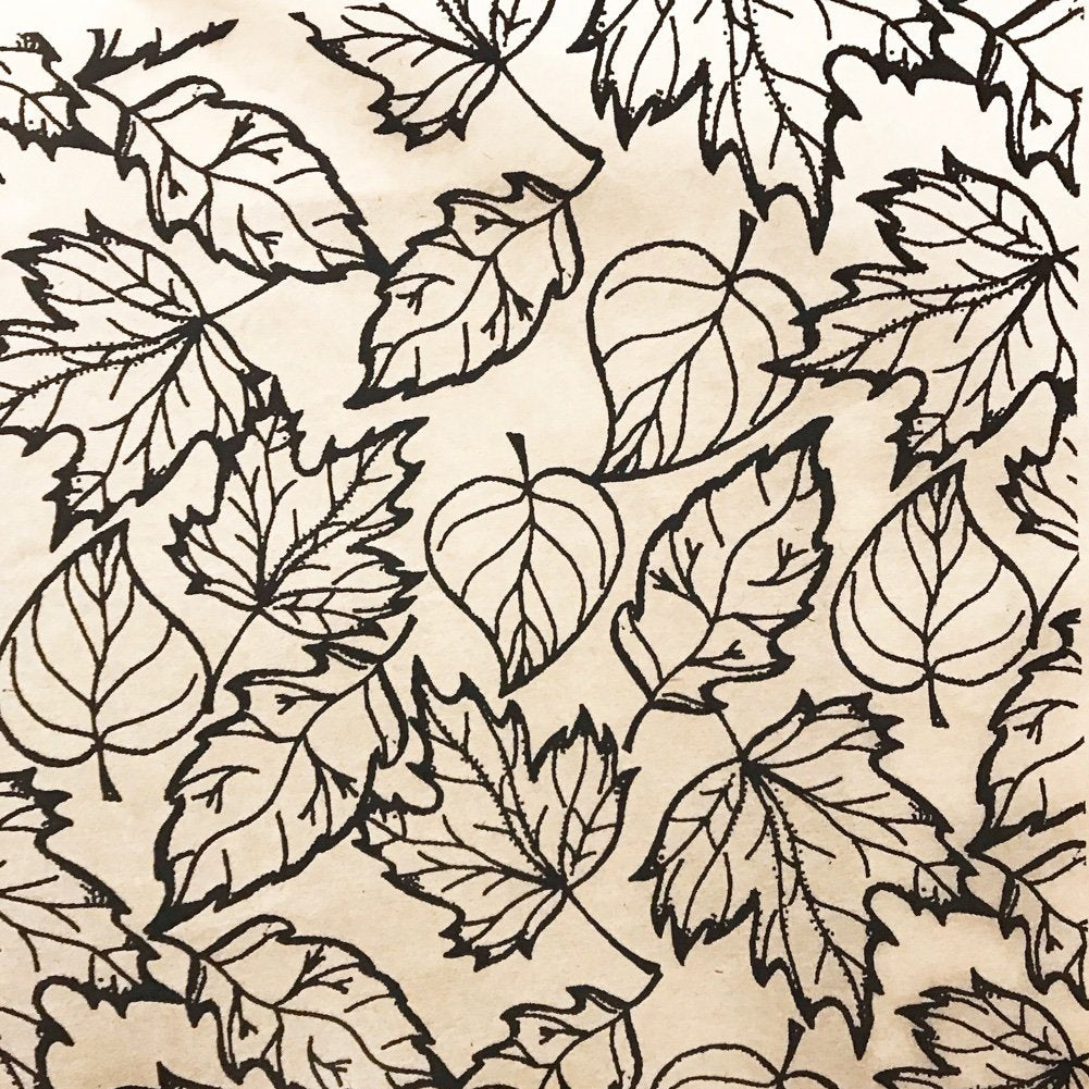 Elan Pottery Underglaze Transfer - Fall Leaves Black - 19" x 13"