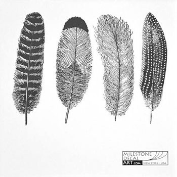 Milestone Decal Art Black Feathers Foodsafe Decals