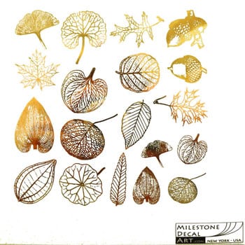 Milestone Decal Art Gold Leaves Foodsafe Decals