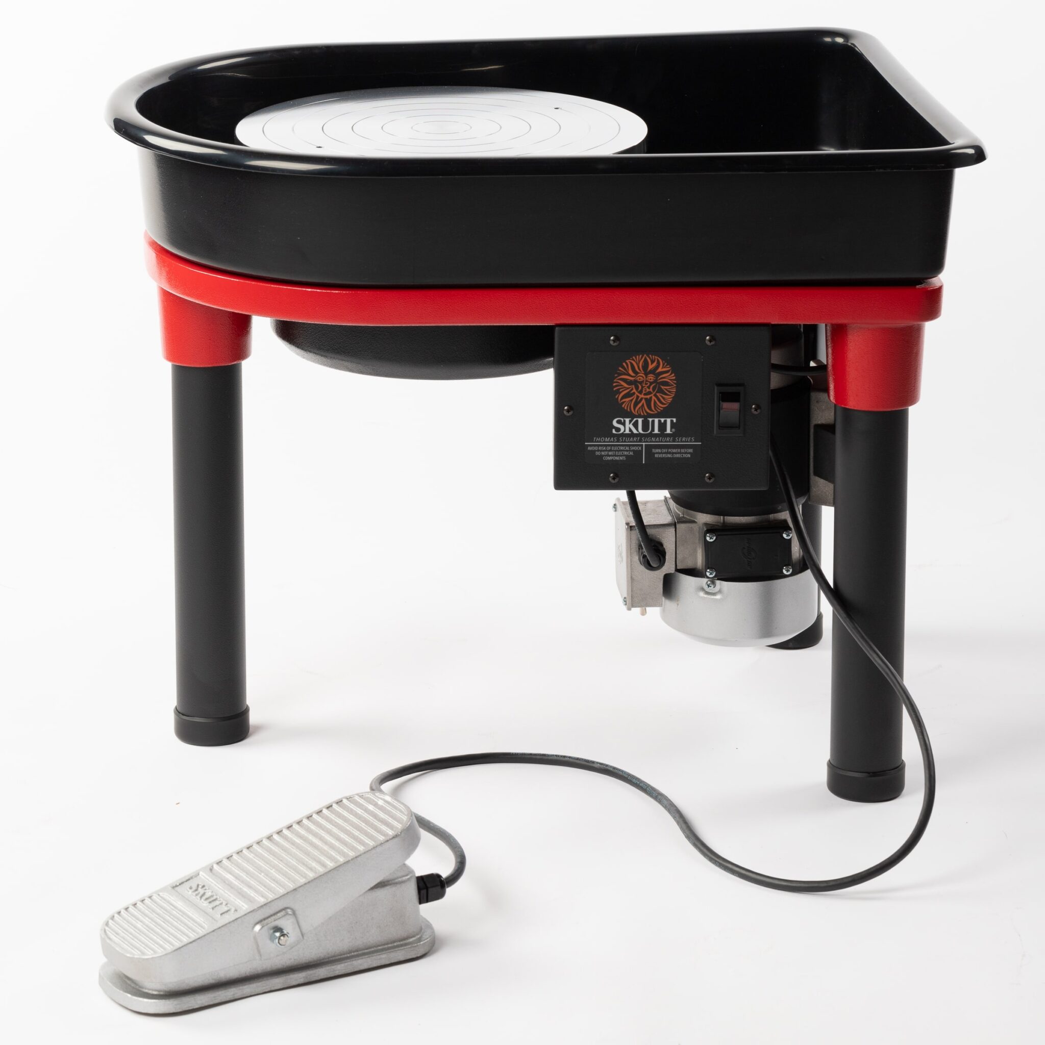 Skutt Legend Pottery Wheel in Bold Red with Removable Splash Pan