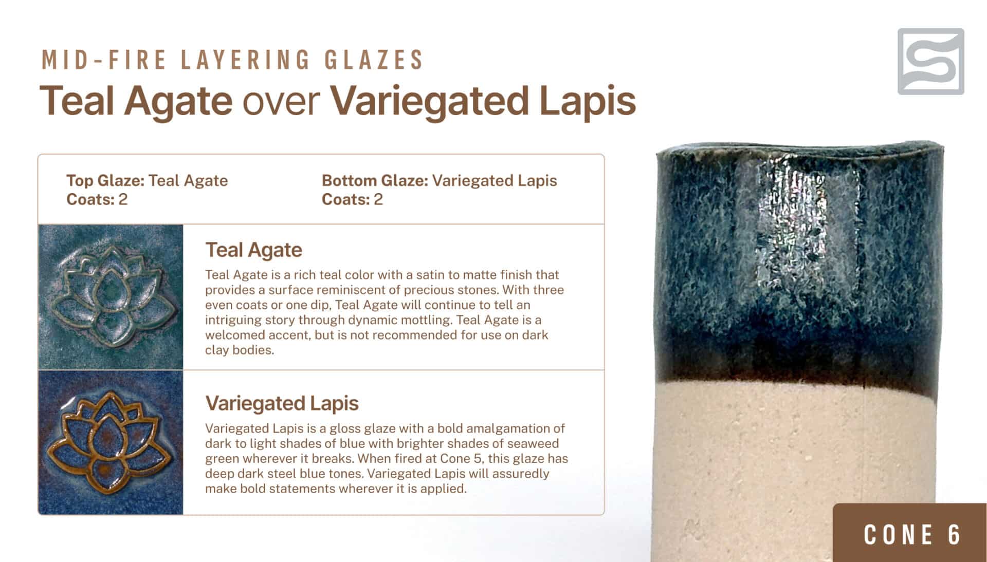 ファンシー Speedball Mid-Fire - 002104 Teal Agate - Pint | Clay King