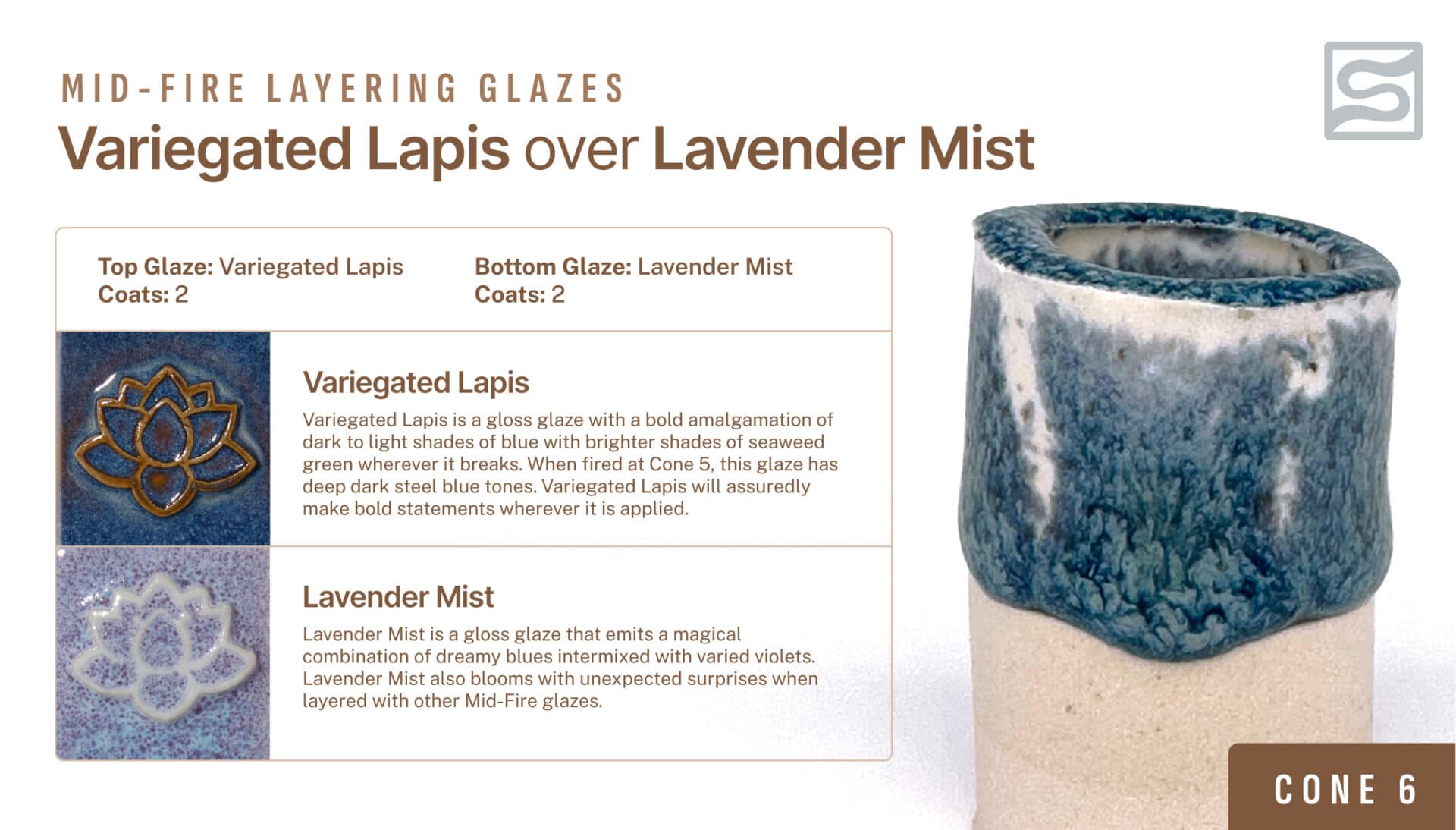 Speedball Mid-Fire - 002110 Variegated Lapis - Pint | Clay King