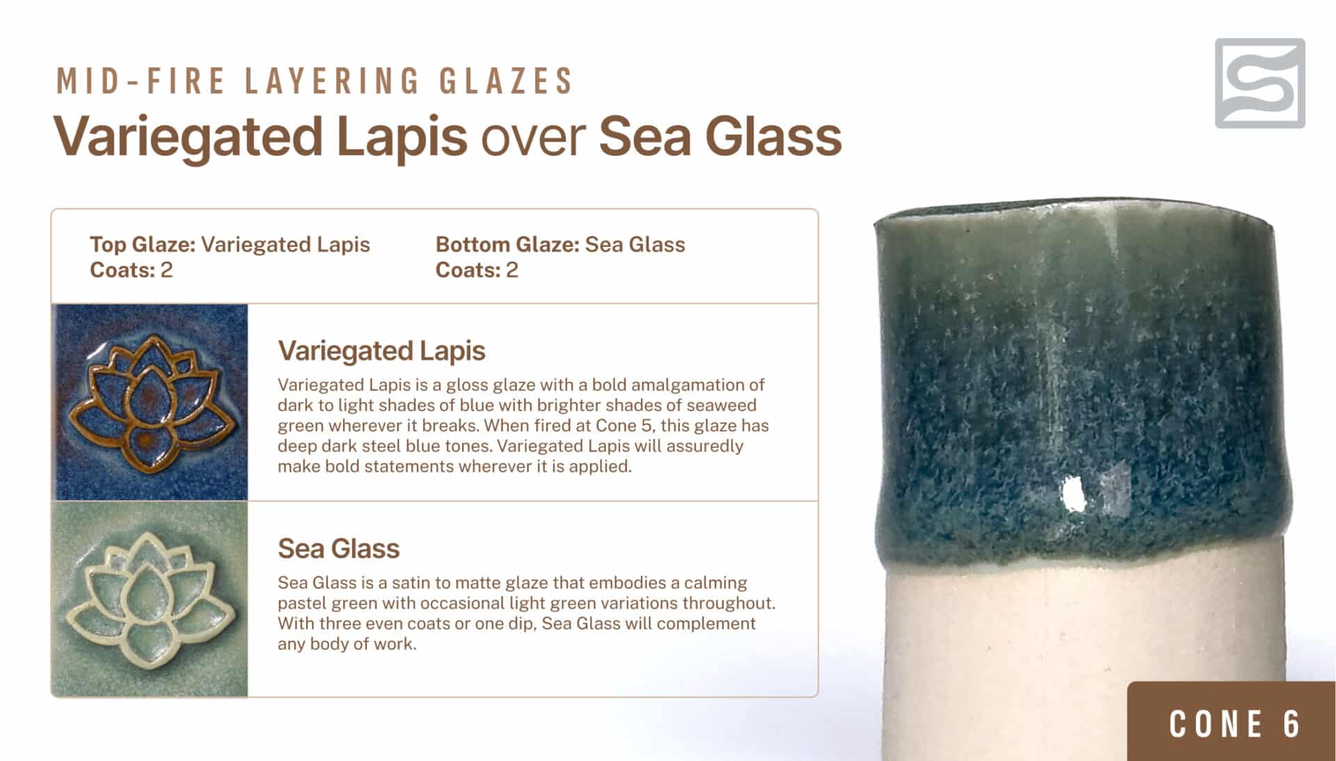 Speedball Mid-Fire - 002110 Variegated Lapis - Pint | Clay King