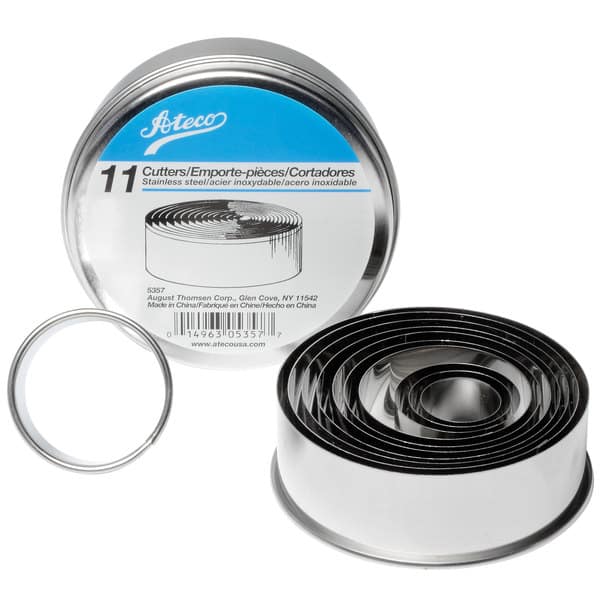 Ateco #5357 Plain Round Cookie Cutters Set of 11