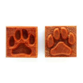 MKM SSM-144 Medium Square Double Sided Stamp - Dog Paw Print