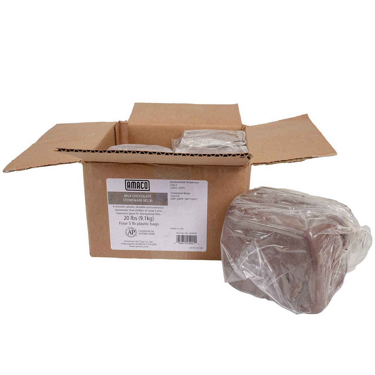 Amaco 30M Milk Chocolate - 5lb Clay Sample - Image 2
