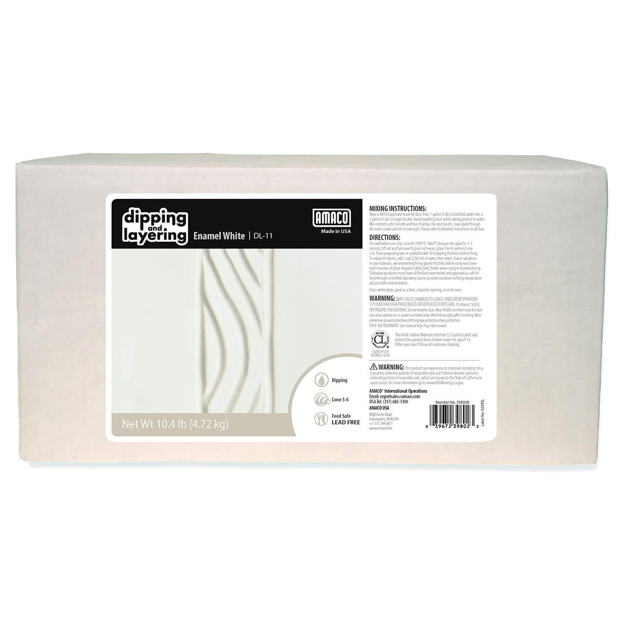 Amaco Dipping & Layering - DL-11 Enamel White - Dry - Image 3