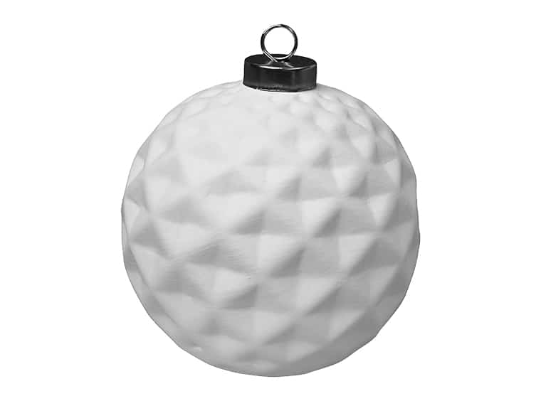 Wholesale Bisqueware 2219 Faceted Silver Cap Ball Ornament