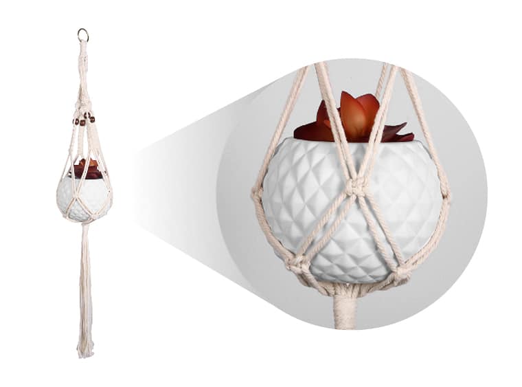 Wholesale Bisqueware - 3861 Pinnacle Macrame Hanging Planter
