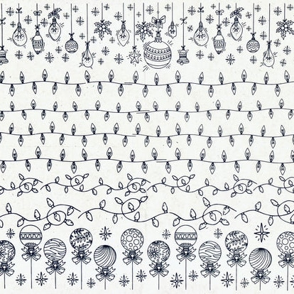 Elan Pottery Underglaze Transfer - Holiday Lights Black - 19" x 13"