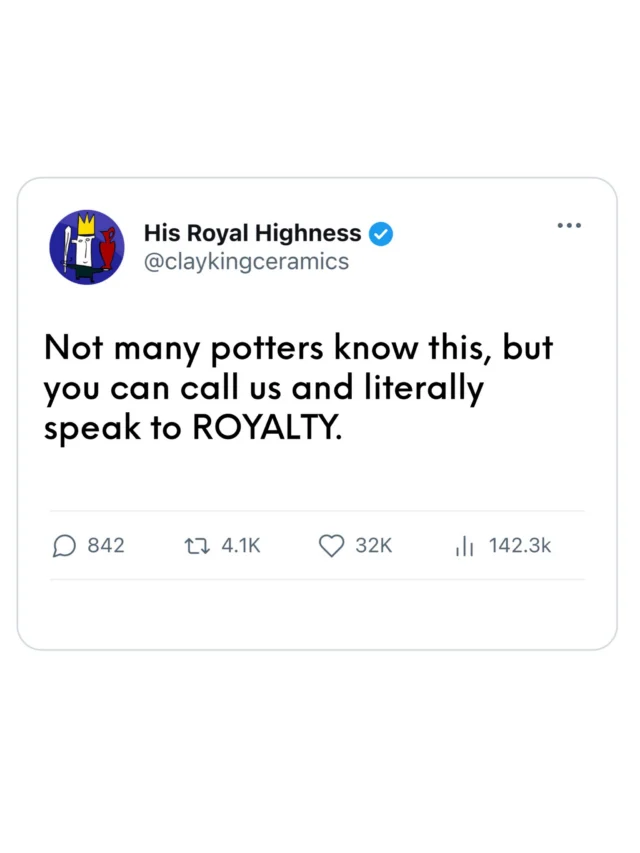 We’ll even answer your pottery questions. 👑

#clayking #pottersofinstagram #ceramics #claystore