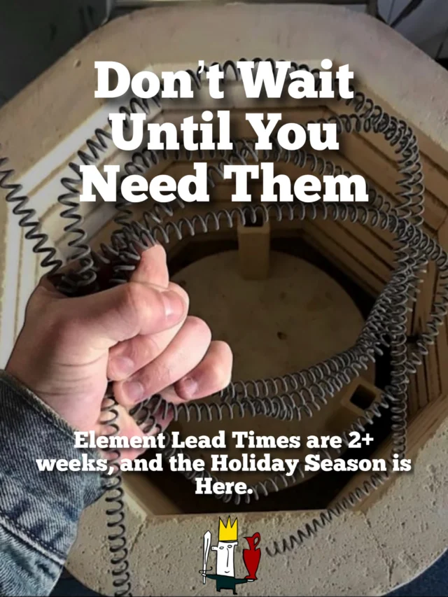 Get a spare set before you need them. 
Good news is that we keep a select assortment of kiln parts, elements, thermocouples, and relays on hand so you can keep your kilns hot when you need them most. 
Visit our site and order spare parts today before the holiday rush. 

#elements #kiln #pottery #ceramics #pottersofinstagram